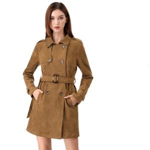 Brown Faux Suede Coat